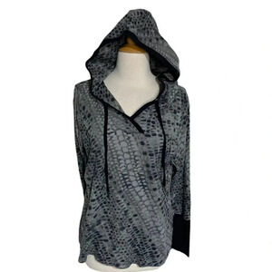 Calvin Klein 1X Plus-size‎ gray black tie dyed thermal hoodie